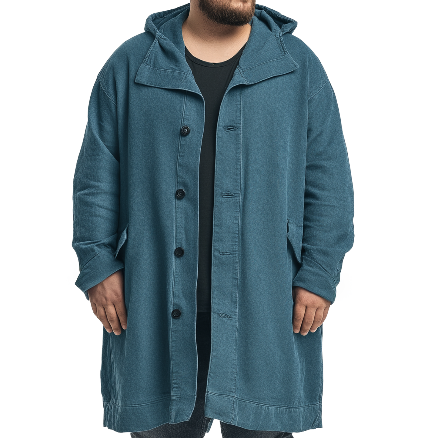 GENEROUS FIT Hooded coat