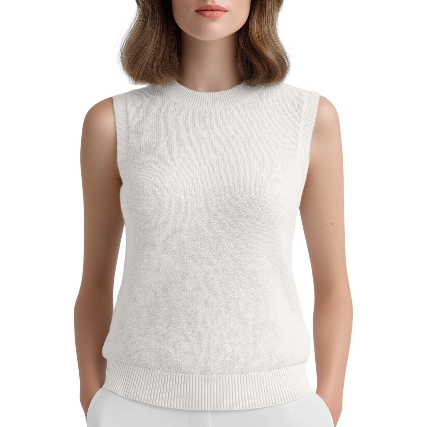 WHITE-TIE Sleeveless Sweater